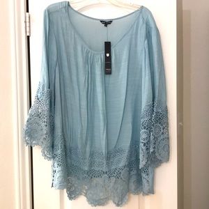 NWT blue boho top 2X